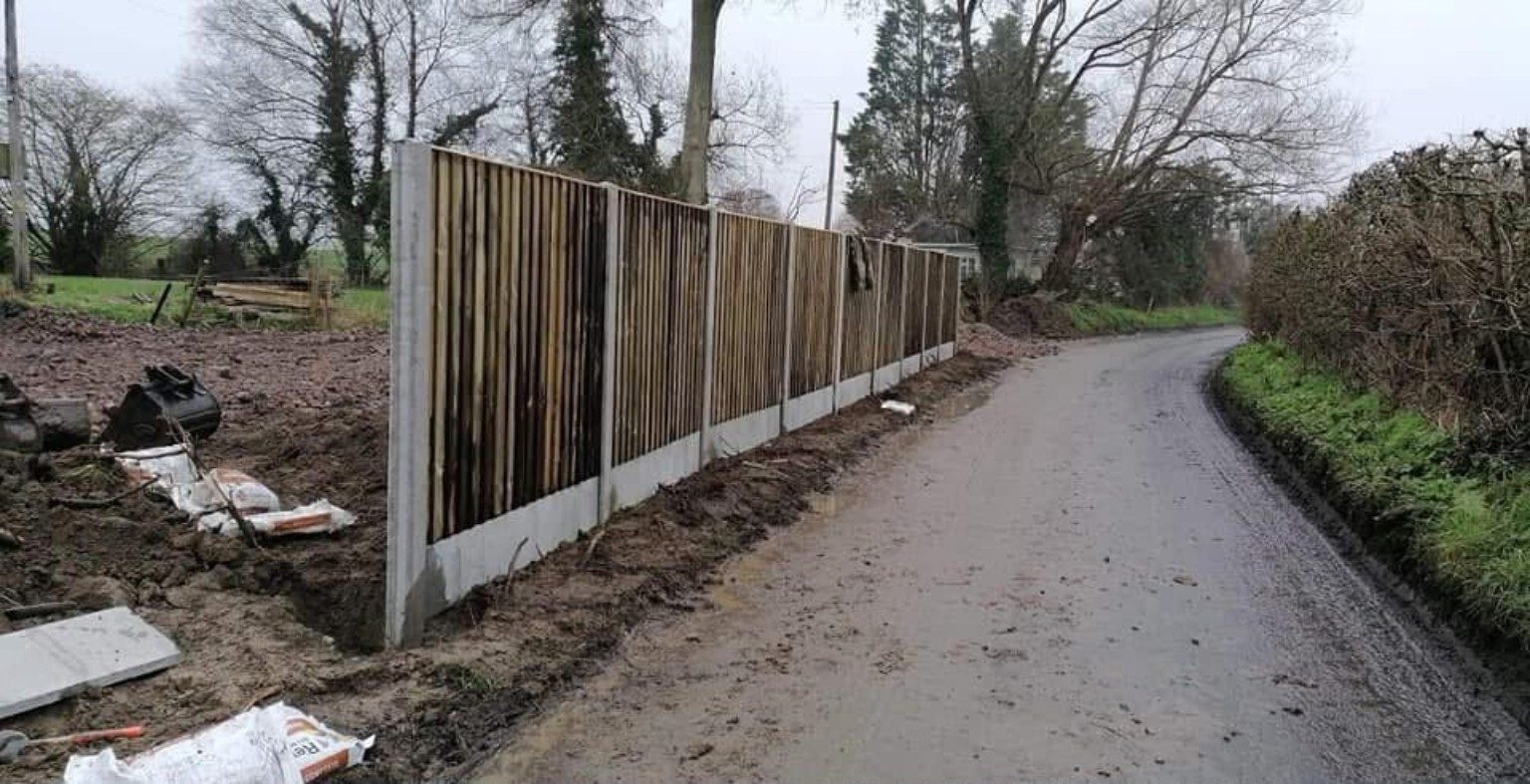Timber fencing along rural boundary